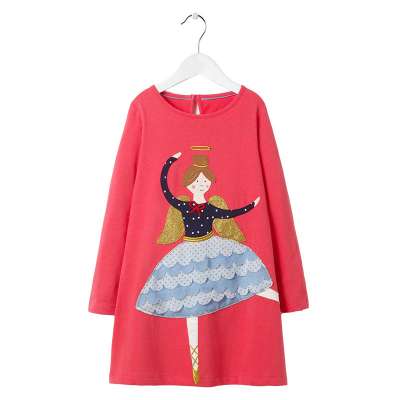 XZ dance girl print children skirt wholesale new princess skirt  Long-sleeved princess skirt in autumn