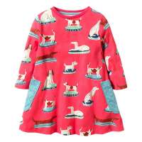 XZ Cotton children skirt cartoon lovely princess skirt skirt in autumn red color little dog pattern